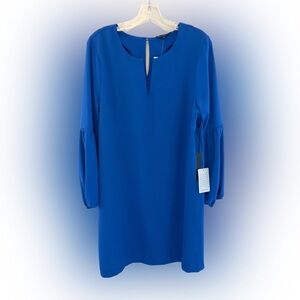 NWT Felicity & Coco Large Dress Royal Blue Back Keyhole Elastic Wrist V-Neck